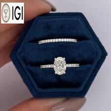 1.50 CT IGI GIA Oval Lab Grown Diamond Engagement Band Set Ring 950 Platinum for sale  Shipping to South Africa