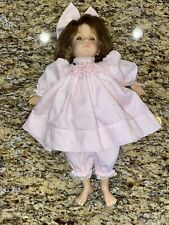Muñeca bebé Munecas Geli 18" de colección - marrón claro ojos avellana marrón cabello rosa vestido segunda mano  Embacar hacia Mexico