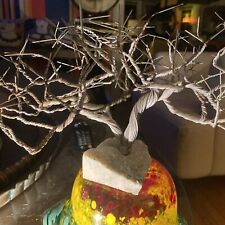 Usado, Tampo de mesa vintage 14x6” fio bonsai prata árvore escultura granito brutalista comprar usado  Enviando para Brazil
