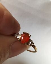 9ct Fire Opal & Dia Ring. for sale  SHEFFIELD