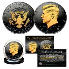Medio dólar Ruthenium JFK 2019 EE. UU. negro Moneda de 2 caras de oro de 24 K (P-COMO NUEVA) segunda mano  Embacar hacia Argentina
