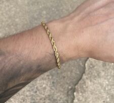 Pulseira de ouro masculina feminina feminina 4 mm corda corrente elo corrente pulseira 8 polegadas comprar usado  Enviando para Brazil