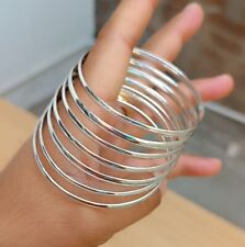 Set of 7 Solid 925 Sterling Silver Women Bangle Handmade Stackable Bangles, used for sale  Shipping to South Africa