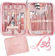 Conjunto de manicure profissional, kit de manicure 30 em 1 cortador de unhas ferramentas de pedicure (rosa) comprar usado  Enviando para Brazil