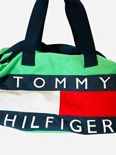 Bolsa de ginástica Tommy Hilfiger Duffle verde azul branco vermelho Y2K alça de ombro durante a noite comprar usado  Enviando para Brazil