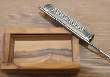 Hand Held Inox Nutmeg Box Grater Zester with Olive Wood Box Made in Italy for sale  Shipping to South Africa