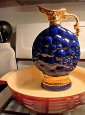 Jim Beam Vintage Whiskey Decanter 1963 Blue Grapes Gold Trim Cork Broken, used for sale  Shipping to South Africa