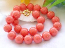 Colar de pedra preciosa redonda natural 12 mm coral rosa concha pérola mar do sul 18"" comprar usado  Enviando para Brazil