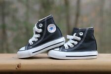 Sapatos infantis Converse All Star bebê preto branco tamanho superior alto EUA 2 Chuck Taylor comprar usado  Enviando para Brazil