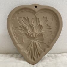 Used, 1989 Brown Bag Cookie Art Cookie Mold Heart with Bouquet of Tulips Hill Design for sale  Doylestown
