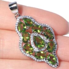 Prevent Allergy Green Peridot White CZ Wholesale Drop Shipping Silver Pendant  for sale  Shipping to South Africa
