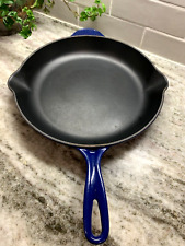 VTG- LE CREUSET #30 Round Cobalt Blue Fry Pan Sauté Skillet w/ Double Spout VGC, used for sale  Shipping to South Africa