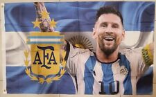 Bandera de la Asociación Argentina de Fútbol Messi firmada a mano con memorabiliario de autenticidad nueva segunda mano  Embacar hacia Argentina