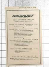 1955 holoplast ltd for sale  BISHOP AUCKLAND
