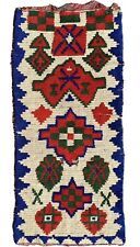 3x7 stóp marokański ręcznie tkany wełniany dywan obszarowy vintage biały niebieski dywan berberyjski na sprzedaż  Wysyłka do Poland