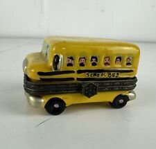 Caixa de bugigangas articulada de porcelana amarela ônibus escolar Limoges 2,5” decoração arte retrô comprar usado  Enviando para Brazil