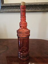  Ruby Red Glass Wine Bottle with Cork  Valentine 12" Tall  for sale  Shipping to South Africa