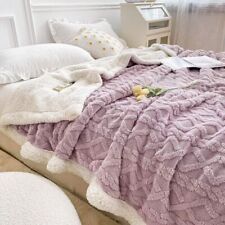 Warm Winter Sofa Bed Cover Fluffy Throw Bedspread Double Sided Thick Blankets for sale  Shipping to South Africa
