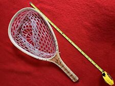Quality Wooden Wood Trout Fishing Net With Rubber Netting + New Lanyard for sale  Shipping to South Africa
