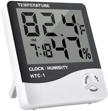 Termómetro digital interior LCD higrómetro temperatura medidor de humedad reloj alarma segunda mano  Embacar hacia Argentina