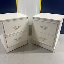 Pair white bedside for sale  Shipping to Ireland