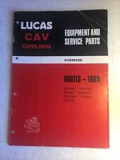 Lucas parts list for sale  ANDOVER