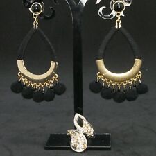 8 metallic gold black pompoms for sale  Owosso
