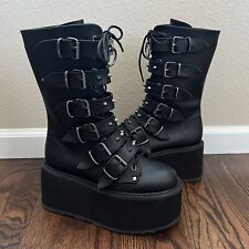 Demonia Damned-225 Platforn Side Zip Boots Women  Size 9 Black Faux Leather $125 for sale  Monument