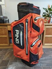 PING PIONEER MONSOON WATERPROOF GOLF CART BAG ORANGE 15 WAY TROLLEY, used for sale  Shipping to South Africa