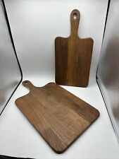 Tablas de cortar de madera vintage (2) con orificios de mango para colgar granja de campo de madera segunda mano  Embacar hacia Argentina