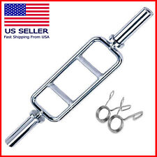 Fitness 34in Barbell Solid Olympic Chrome Tricep Hammer Curl Weight Bar 34 in for sale  Shipping to South Africa