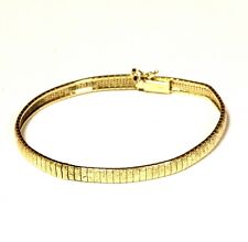 14k yellow gold pattern domed omega womens bracelet 11.7g estate 7 1/2" vintage for sale  Cincinnati