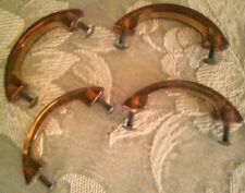 4 VINTAGE 3" AMBER GLASS CABINET DOOR PULLS for sale  Shipping to South Africa