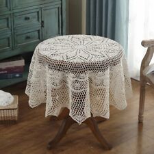 Cotton Crochet Tablecloth Vintage Crocheted Coasters Lace Table Topper TV Cover for sale  Shipping to South Africa