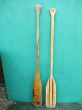 GREAT OLD VINTAGE 2 Odd Different Sizes Oars 53" + 54" Long Boat Wooden Paddles for sale  Newport