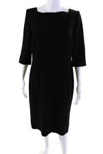 Vestido feminino Roland Mouret preto decote em V com zíper nas costas manga 3/4 tamanho 12 comprar usado  Enviando para Brazil