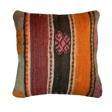 45x45 Unique Kelim Pillow, Turkish Kilim Pillow, De Cojín Kilim Case for sale  Shipping to South Africa