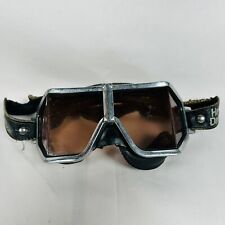 Óculos de proteção Harley Davidson motocicleta couro prata aviador cockpit LEIA, usado comprar usado  Enviando para Brazil