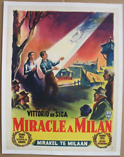 Póster belga sobre papel MILAGRO EN MILÁN (1951), Vittorio De Sica, neorrealismo segunda mano  Embacar hacia Argentina