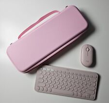 Logitech K380 Keyboard + M350 Pebble Mouse with Pink Case Bag  for sale  Shipping to South Africa