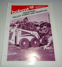 Bobcat Skid Steer Loader INDUSTRIAL PALLET FORKS & GRAPPLES Sales Brochure 4/79, used for sale  Elizabeth
