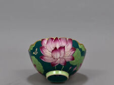 Delicada pintura china a mano familia rosa porcelana flores plantas cuenco, usado segunda mano  Embacar hacia Argentina