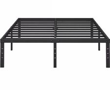 Metal Platform Bed Frame Queen Size - 16inches Tall Black Heavy Duty Slat Strips for sale  Shipping to South Africa