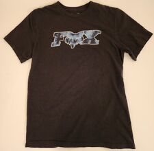 Camiseta para hombre Fox Racing MEDIANA negra azul logotipo de zorro segunda mano  Embacar hacia Mexico