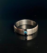 Titan Ring Mit Echten Blauen Diamanten 0,08 Karat comprar usado  Enviando para Brazil