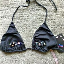 VERY RARE $148 BEACH BUNNY BIKINI BLACK TRIANGLE CRYSTALS TOP ALL SIZES for sale  Shipping to South Africa
