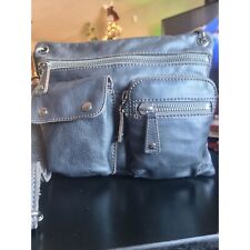 Fossil Pewter Leather Crossbody Lots of Pockets Metallic Silver for sale  Shipping to South Africa