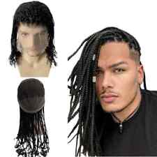 Caixa tranças perucas de renda completa unidade de cabelo humano para homens negros comprar usado  Enviando para Brazil