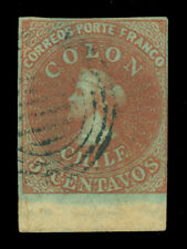 CHILE 1855 COLUMBUS 2d Londres (Perkins Bacon) 5c marrón rojo Sc# 8 usado en muy buen estado pos. 235 segunda mano  Embacar hacia Argentina