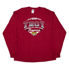 GILDAN Troy Trojans Football USA T-Shirt Red Long Sleeve Mens L for sale  Shipping to South Africa
